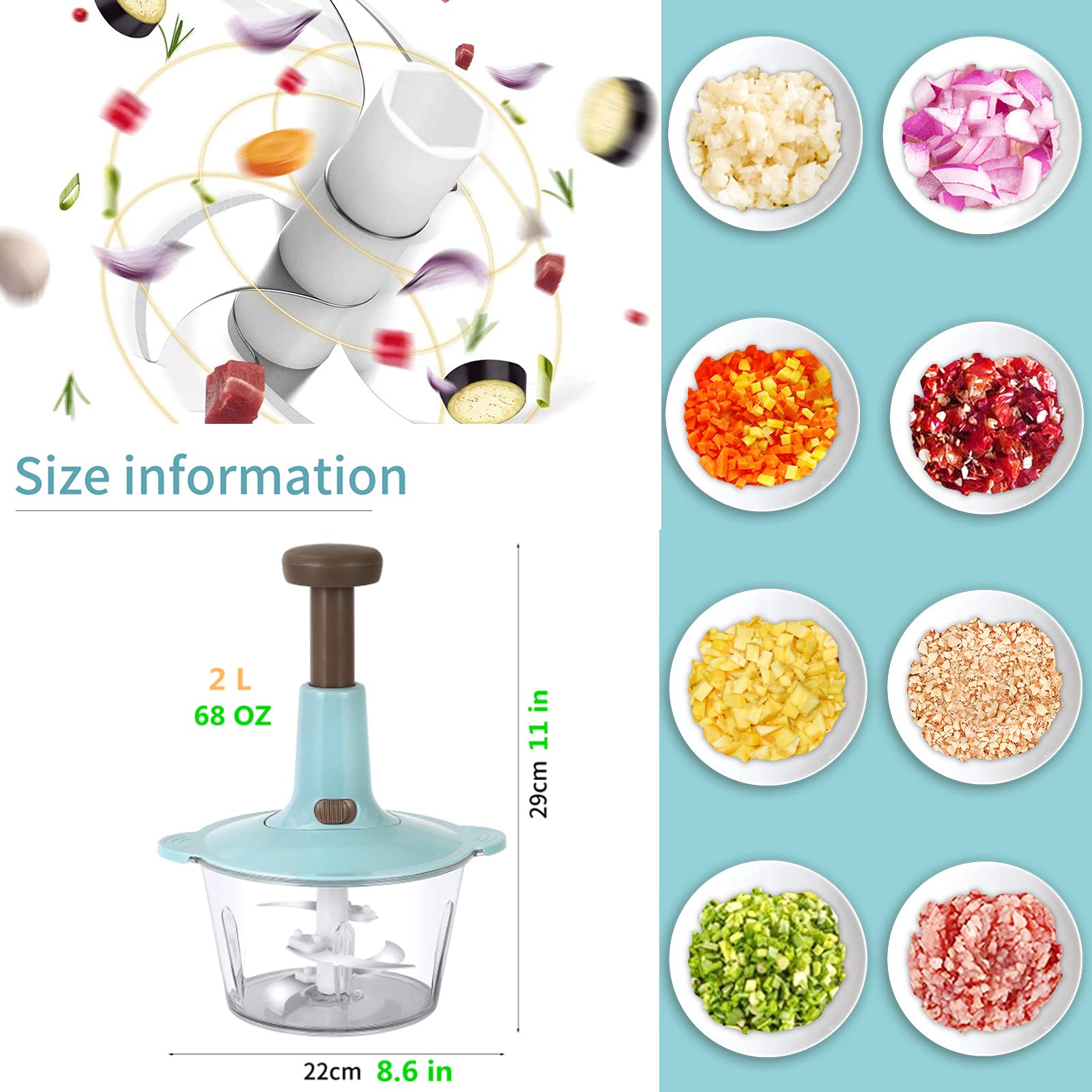 food processer, Manual Vegetable Food Chopper - Image 2
